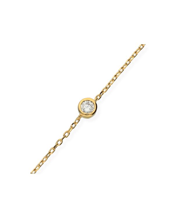 Bracelet Zirconia Laiton plaqué - Solitaire de Carat