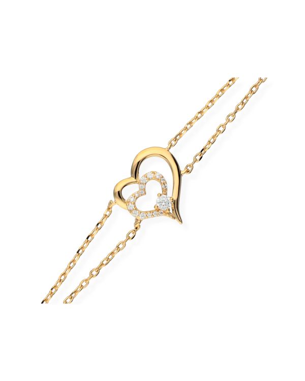 Zirkonia Armband Messing Plaqué - Hearts von Carat