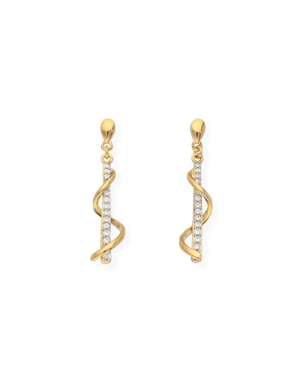 Pendants d'oreilles Zirconia Laiton plaqué - Style de Carat
