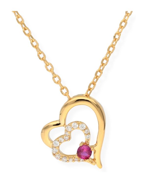Spinell, Zirkonia Halskette Messing Plaqué - Colorstone von Carat