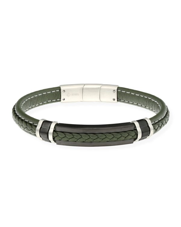 Armband Edelstahl, Leder - Cool von Carat Men