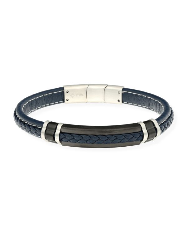 Armband Edelstahl, Leder - Cool von Carat Men
