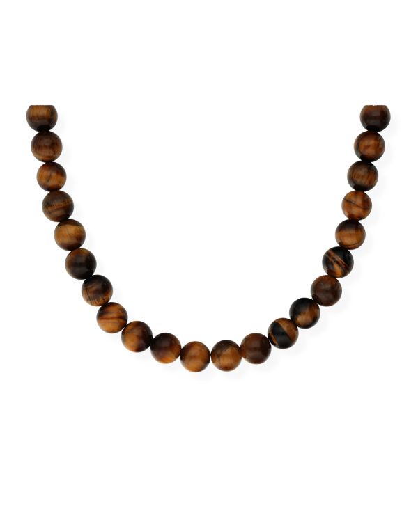 Collier Oeil De Tigre Acier inoxydable - Genuine Stone de Carat Men