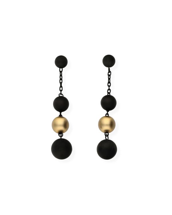 Pendants d'oreilles Carbone Acier inoxydable-Colorstone de Carat