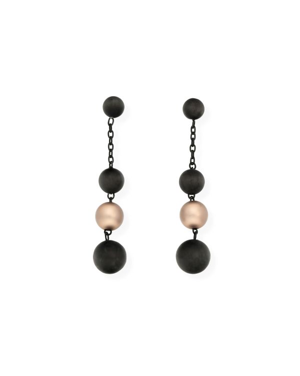 Pendants d'oreilles Carbone Acier inoxydable-Colorstone de Carat