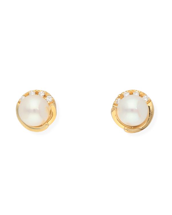 Perlen, Zirkonia Ohrstecker Gold 18 ct - Pearls von Carat