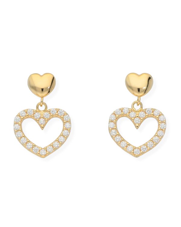 Pendants d'oreilles Zirconia Or 18 ct - Hearts de Carat
