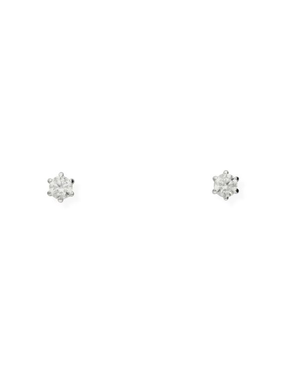 Clous d'oreilles Zirconia Or 18 ct - Solitaire de Carat