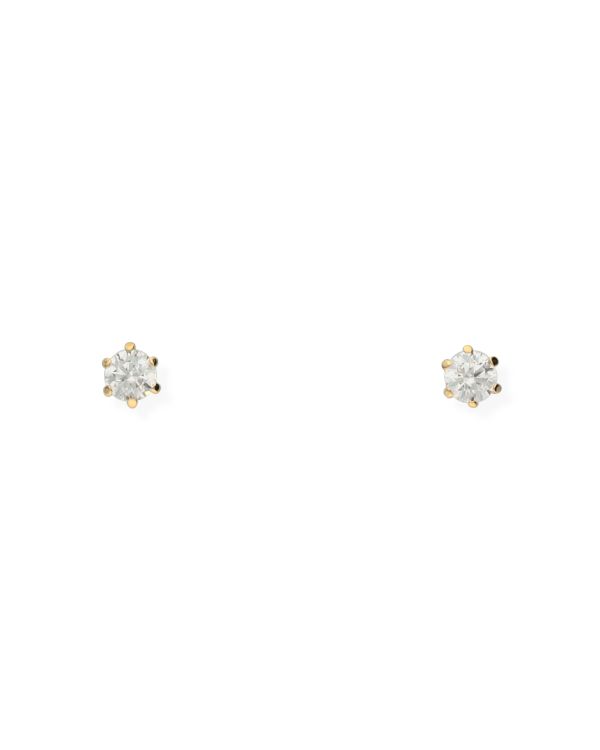 Clous d'oreilles Zirconia Or 18 ct - Solitaire de Carat
