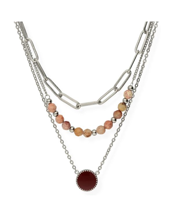 Collier Jaspe, Émail Acier inoxydable - Genuine Stone de Carat
