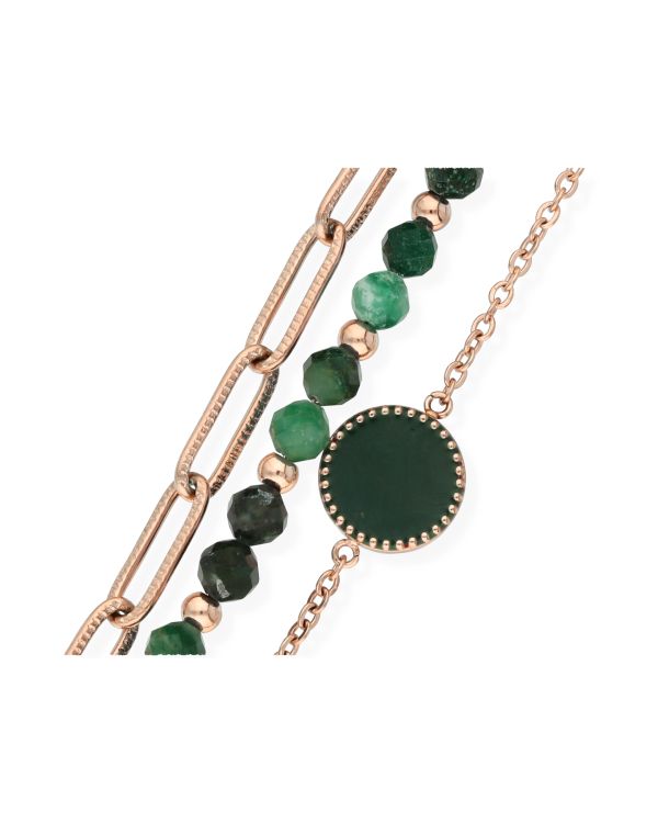 Jade, Email Armband Edelstahl - Genuine Stone von Carat