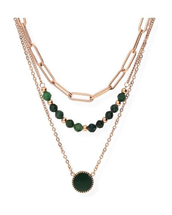 Collier Jade, Émail Acier inoxydable - Genuine Stone de Carat