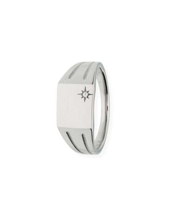 Zirkonia Ring Edelstahl - Men's Classic von Carat Men