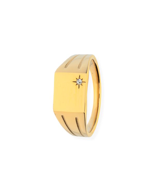 Zirkonia Ring Edelstahl - Men's Classic von Carat Men