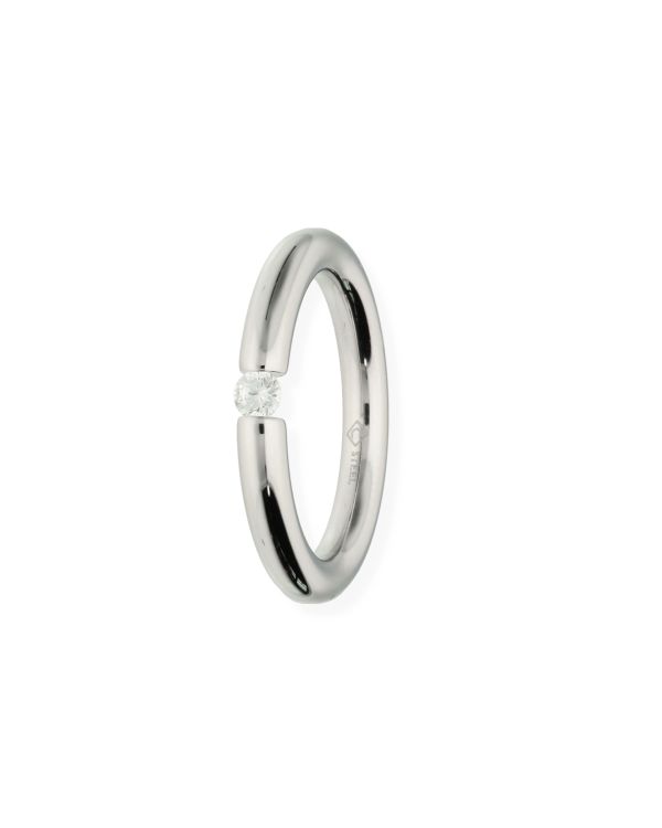 Zirkonia Ring Edelstahl - Style von Carat
