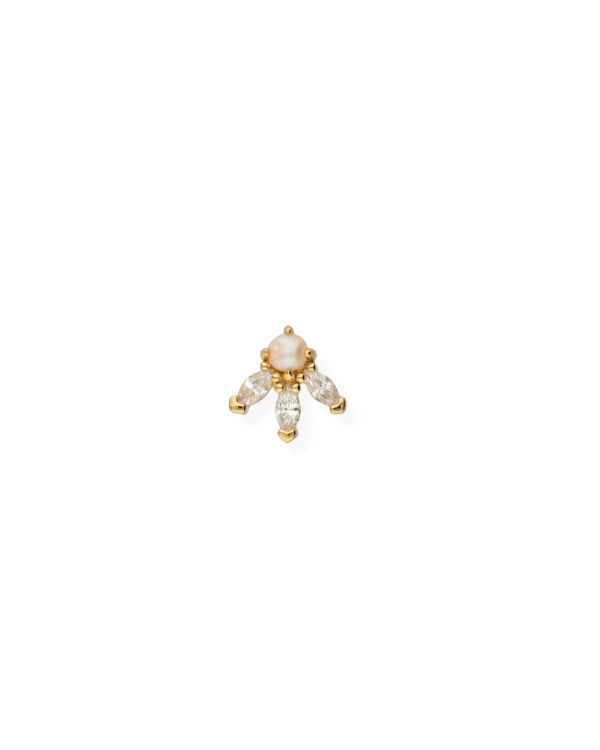 Zirkonia, Perlen Einzelohrstecker Silber 925 - Pearls von Carat