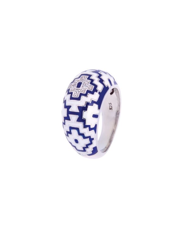 Una Storia - Email, Zirkonia Ring Silber 925 - Aztec