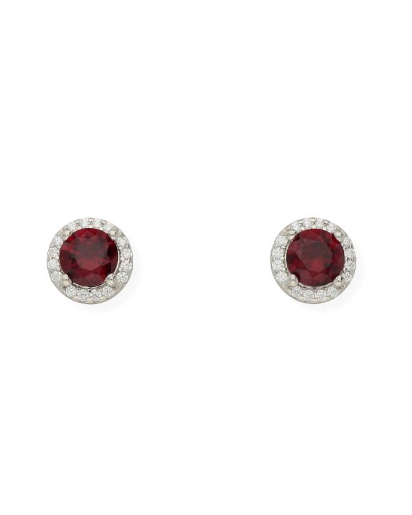 Clous d'oreilles Rubis, Zirconia Argent 925 - Colorstone de Carat