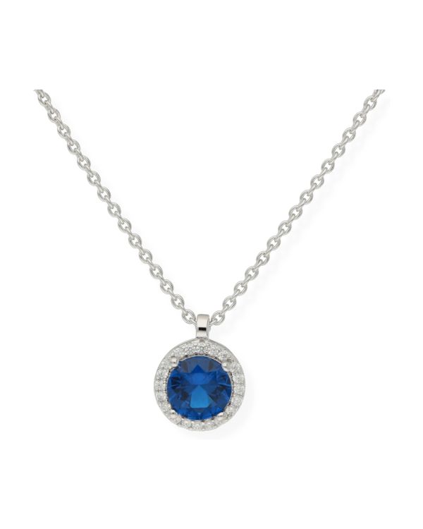 Saphir, Zirkonia Halskette Silber 925 - Colorstone von Carat