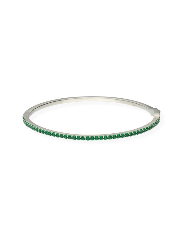 Bracelet rigide Émeraude Argent 925 - Colorstone de Carat