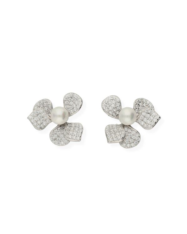 Clous d'oreilles Perles, Zirconia Argent 925 - Pearls de Carat