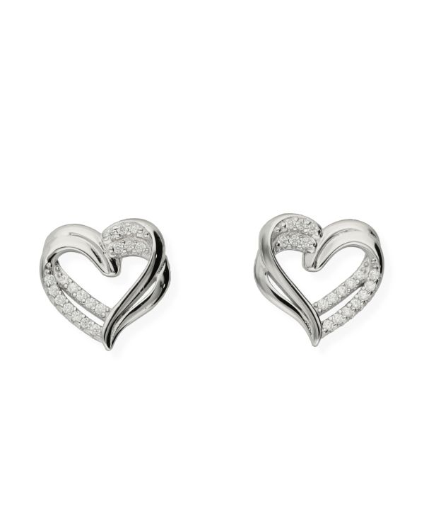 Zirkonia Ohrstecker Silber 925 - Hearts von Carat