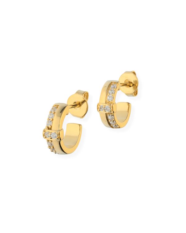 Zirkonia Creolen Messing Plaqué - Style von Carat