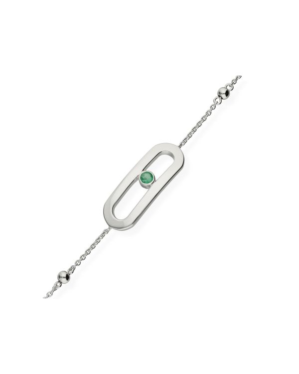 Bracelet Émeraude Argent 925 - Birthstone de Carat