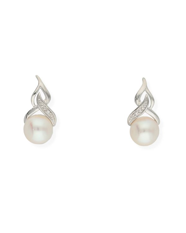 Clous d'oreilles Perles, Diamant Or 18 ct - Pearls de Carat