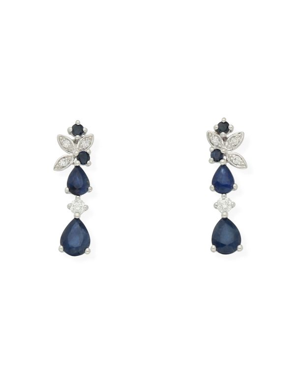 Pendants d'oreilles Saphir, Diamant Or 18 ct - Colorstone de Carat