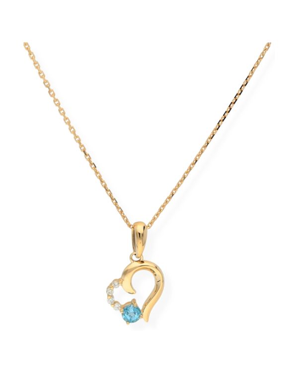 Collier Topaze Bleue, Diamant Or 18 ct - Colorstone de Carat