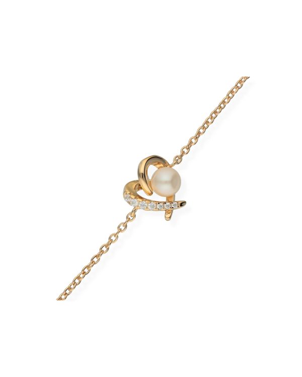 Perlen, Zirkonia Armband Silber 925 - Pearls von Carat