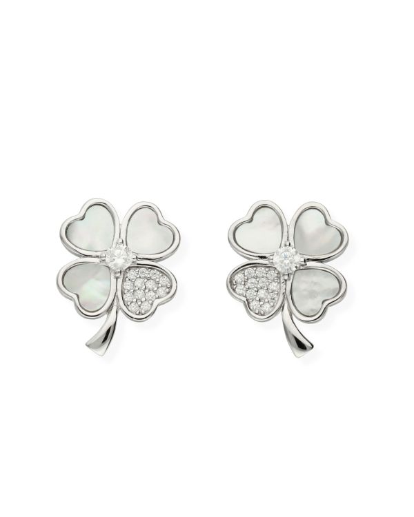 Clous d'oreilles Nacre, Zirconia Argent 925 - Colorstone de Carat