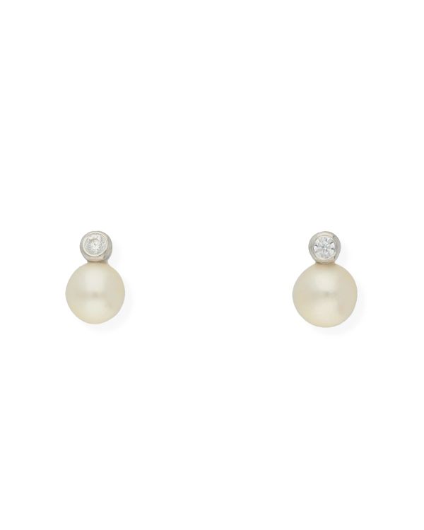 Clous d'oreilles Perles, Zirconia Argent 925 - Pearls de Carat