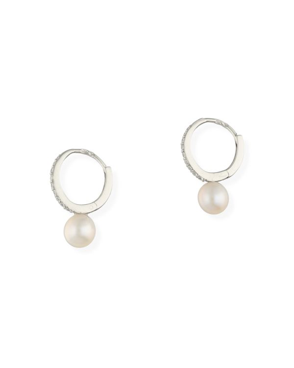Perlen, Zirkonia Creolen Silber 925 - Pearls von Carat