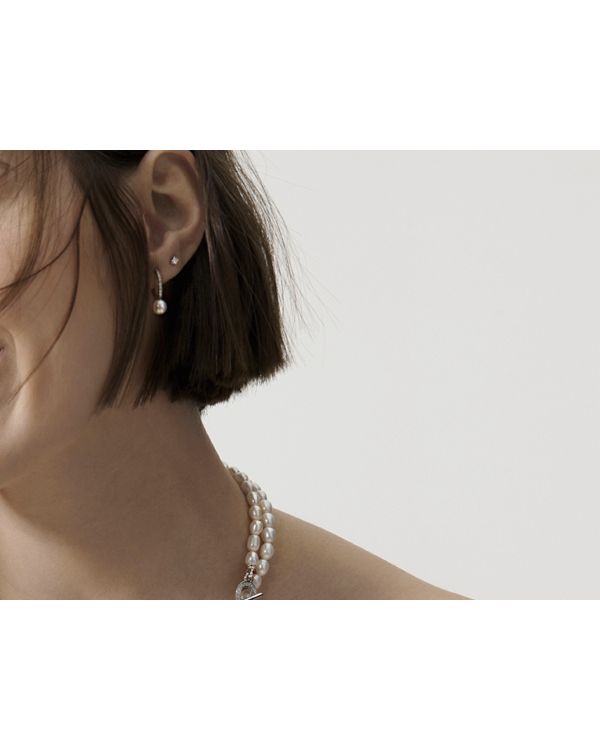 Créoles Perles, Zirconia Argent 925 - Pearls de Carat