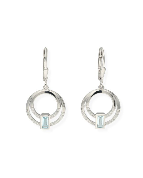 Blautopas, Zirkonia Ohrhänger Silber 925 - Colorstone von Carat