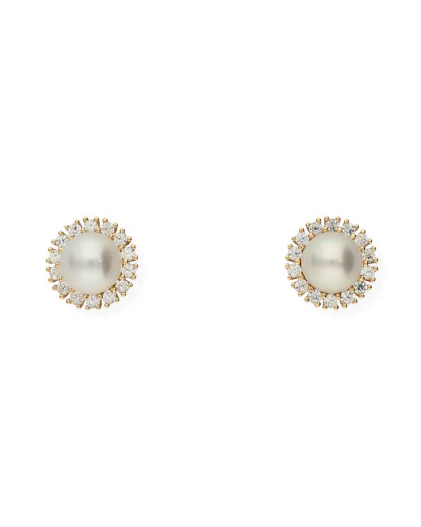 Perlen, Zirkonia Ohrstecker Gold 18 ct - Pearls von Carat