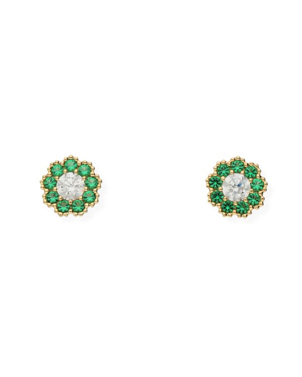 Clous d'oreilles Émeraude, Zirconia Or 18 ct - Colorstone de Carat