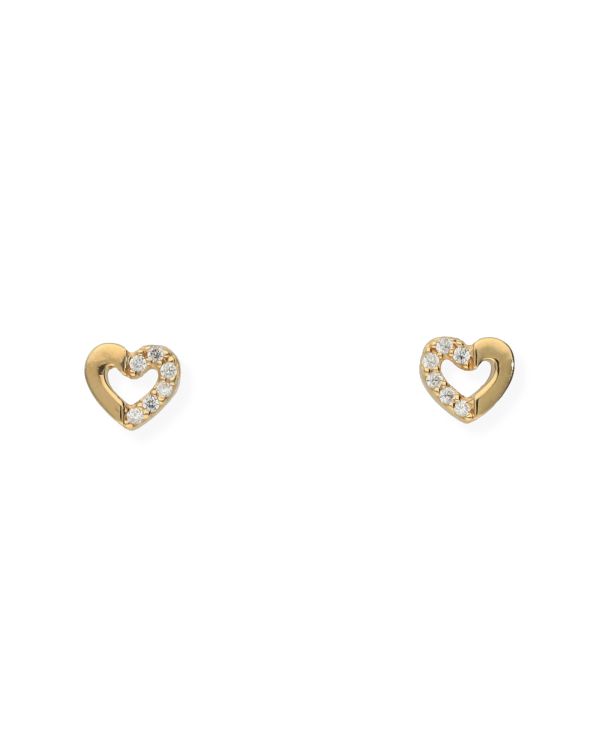 Zirkonia Ohrstecker Gold 18 ct - Hearts von Carat