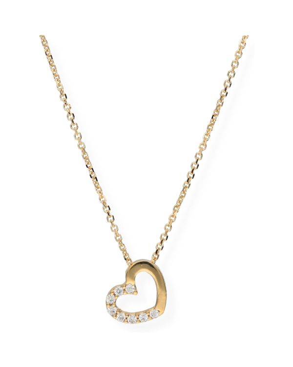 Zirkonia Halskette Gold 18 ct - Hearts von Carat