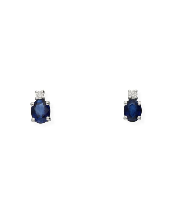 Clous d'oreilles Saphir, Diamant Or 18 ct - Colorstone de Carat