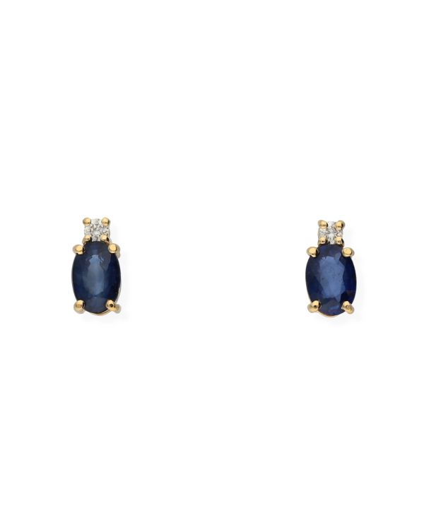 Clous d'oreilles Saphir, Diamant Or 18 ct - Colorstone de Carat