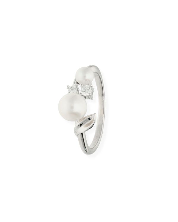 Perlen, Zirkonia Ring Silber 925 - Pearls von Carat