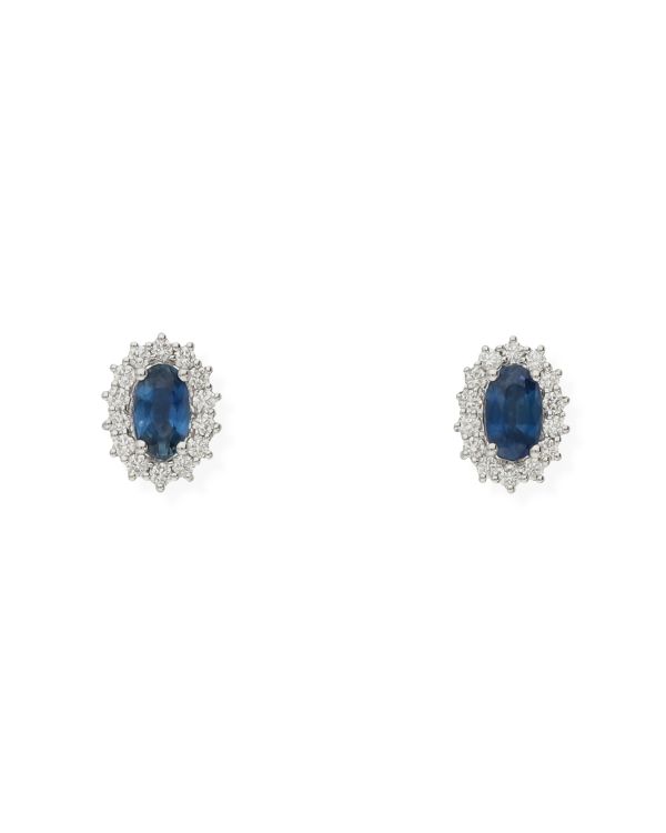 Clous d'oreilles Saphir, Diamant Or 18 ct - Colorstone de Carat