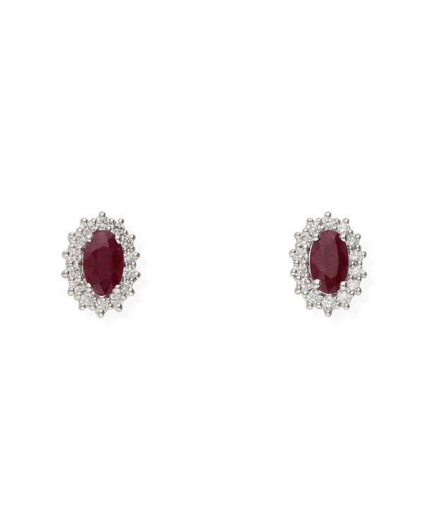 Clous d'oreilles Rubis, Diamant Or 18 ct - Colorstone de Carat