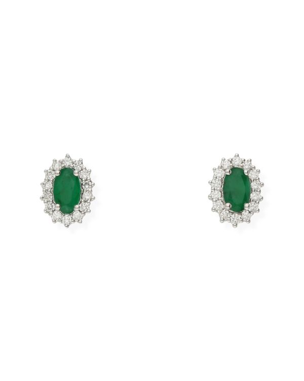 Clous d'oreilles Émeraude, Diamant Or 18 ct - Colorstone de Carat
