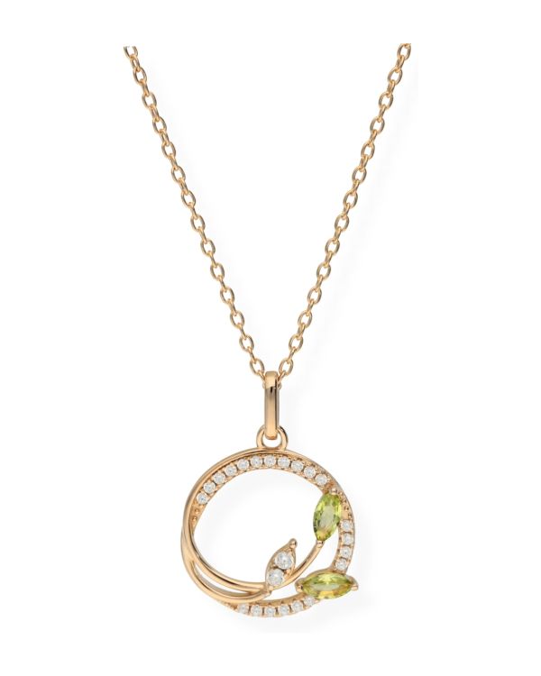 Peridot, Zirkonia Halskette Silber 925 - Colorstone von Carat