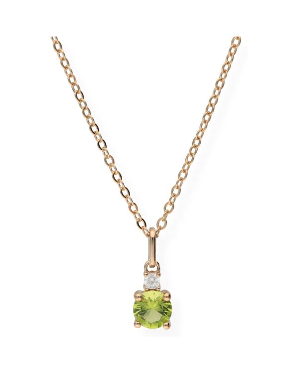 Peridot, Zirkonia Halskette Silber 925 - Colorstone von Carat