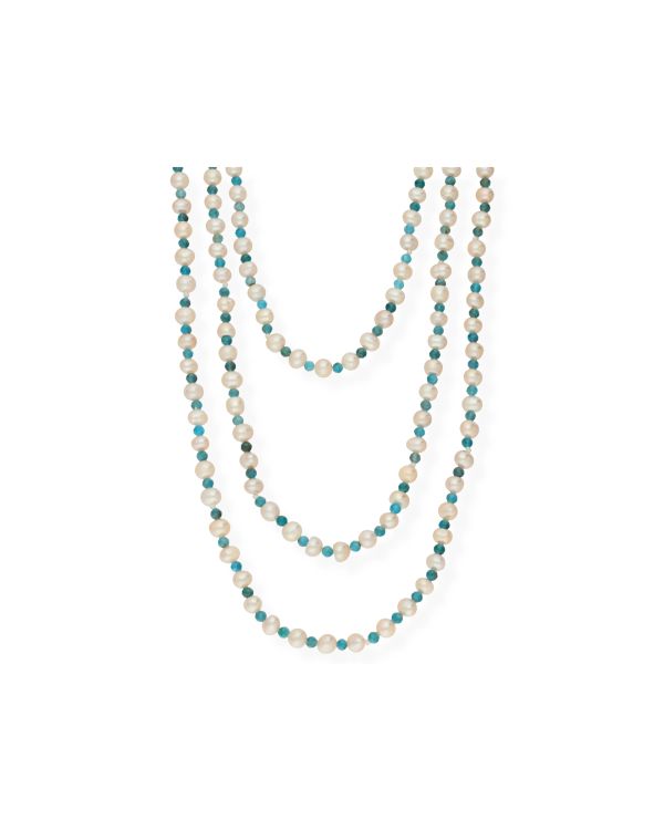 Sautoir Perles, Apatite Perle, Pierre Véritable - Pearls, Genuine Stone de Carat